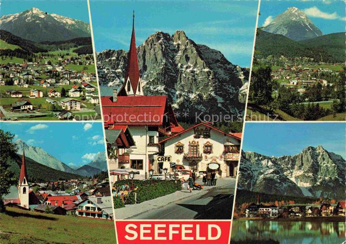 SEEFELD Tirol AT Dreitorspitze Pfarrkirche Cafe Ortszentrum Hoehenluftkurort Ber