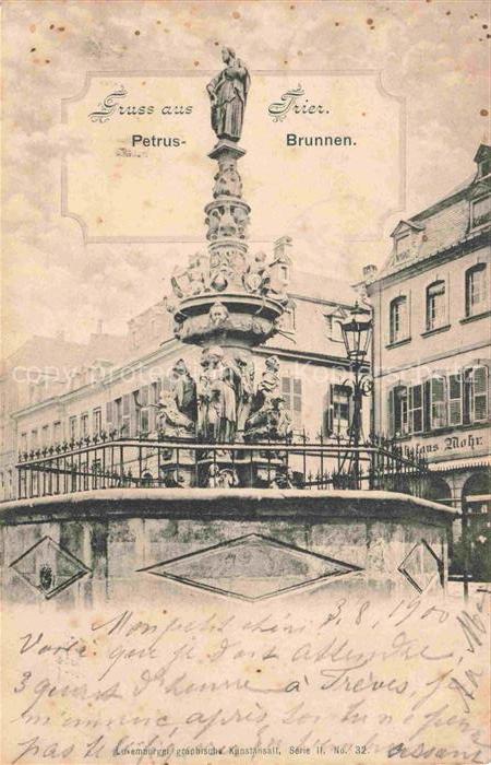 Treves TRIER Rheinland-Pfalz Petrus-Brunnen Figurenbrunnen Marktplatz Heiligenf