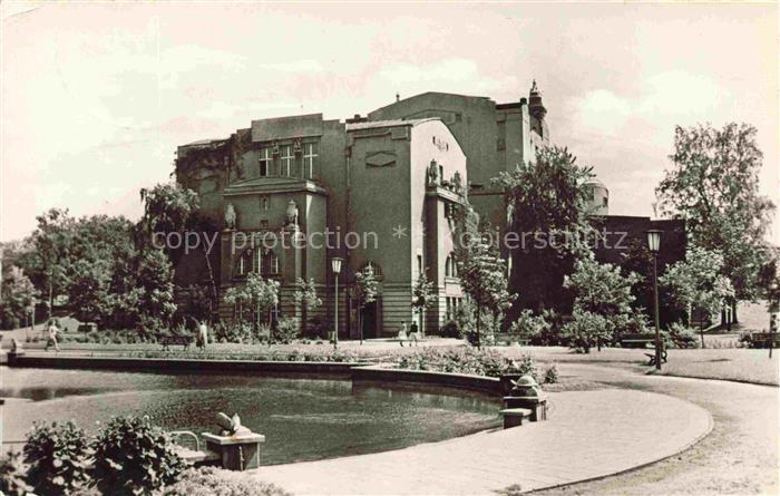COTTBUS Brandenburg Stadttheater Schiller-Museum Teich Park Baeume Jugendstil La