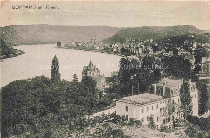 Boppard Rhein Rheinland-Pfalz Rhein-Schleife Stadtpanorama Villen Berghang Rhein