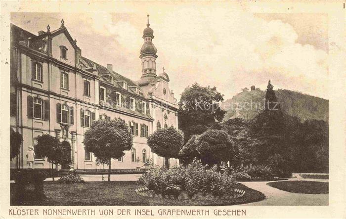 Nonnenwerth Insel Rhein Remagen Rheinland-Pfalz Kloster-Nonnenwerth Barockkirche