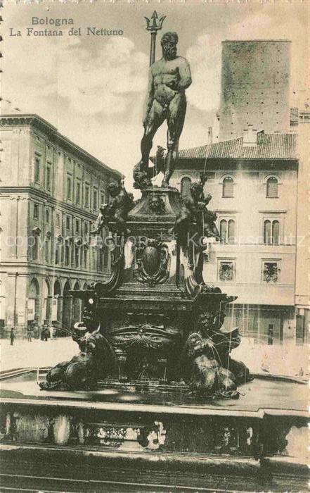 BOLOGNA IT Fontana-del-Nettuno Neptunbrunnen Piazza-del-Nettuno Skulptur Neptun
