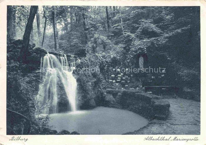 Bitburg Eifel Rheinland-Pfalz Albachthal Mariengrotte Wasserfall Grotte Madonna