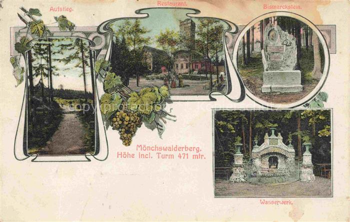 Moenchswalder Berg Wilthen Bautzen Sachsen Moenchswalder-Berg Aufstieg Restauran