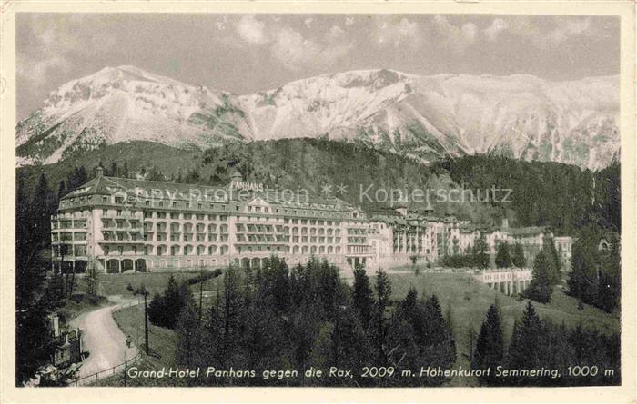 Semmering Niederoesterreich AT Grand-Hotel-Panhans Rax Hoehenkurort Berge Wald H