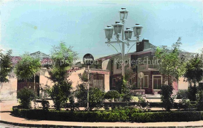 Tauste ZARAGOZA Saragossa ES Plaza-de-Felipe-V Laterne Haeuser Strasse Baeume Br