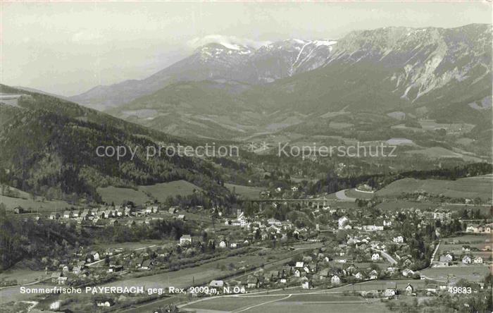 Payerbach Niederoesterreich AT Rax Sommerfrische Panorama Tal Berge Wald Dorf Wi