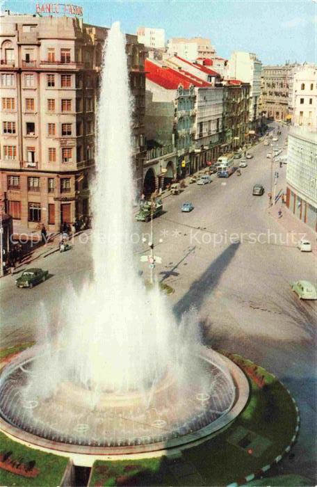 A Coruna LA CORUNA ES Cuatro-Caminos Fuente-Luminosa Brunnen Kreisverkehr Autos