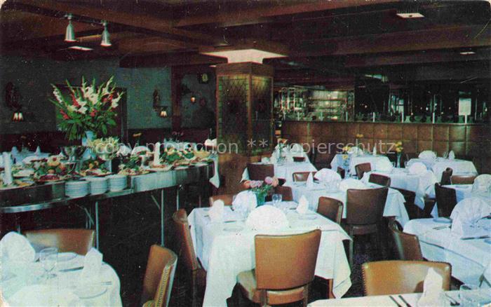 NEW YORK City USA Stockholm-Restaurant Speisesaal Smorgasbord Buffet Tische Blum