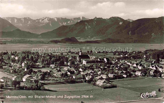 Murnau Staffelsee Bayern Ettaler-Mandl Zugspitze Staffelsee Kirchturm Ort Berge