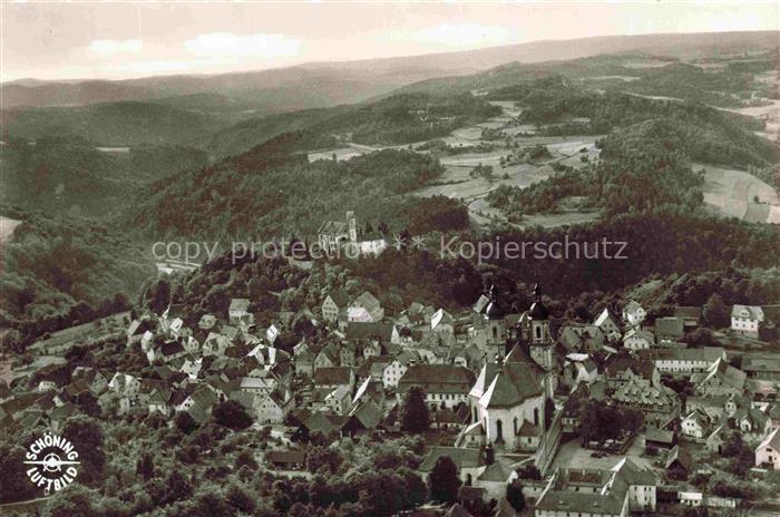 Goessweinstein Fraenkische-Schweiz Wallfahrtskirche Burg Dorf Wald Huegel Kurort