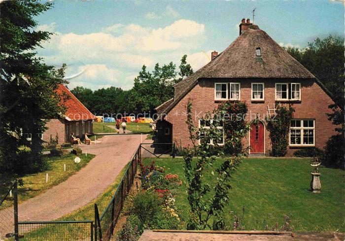 Ommen Overijssel NL Camping-De-Stekkenkamp Reetdachhaus Bauernhaus Wohnwagen Gar