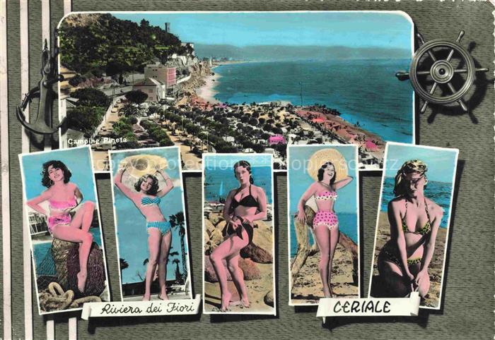 CERIALE Liguria IT Riviera-dei-Fiori Camping-Pineta Strand Meer Bikini Badekuror