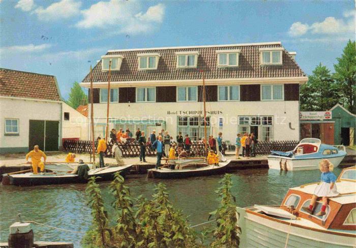 Terhorne Friesland NL Hotel-t-Schippershuis Hafen Boote Motorboote Segelboot Kan