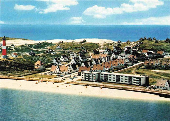 Hoernum Sylt Strand Duenen Leuchtturm Haeuser Nordsee Insel-Sylt Kueste