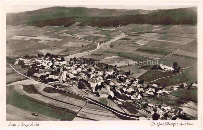 Lam Oberpfalz Bayerischer Wald CHAM Bayern Fliegeraufnahme Kirche Dorf Felder Wa