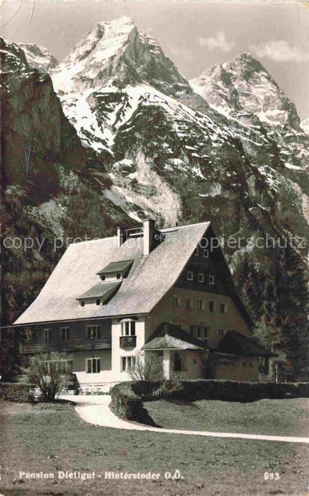 Hinterstoder Steyr-Kirchdorf Oberoesterreich AT Pension-Dietigut Berggipfel Schn