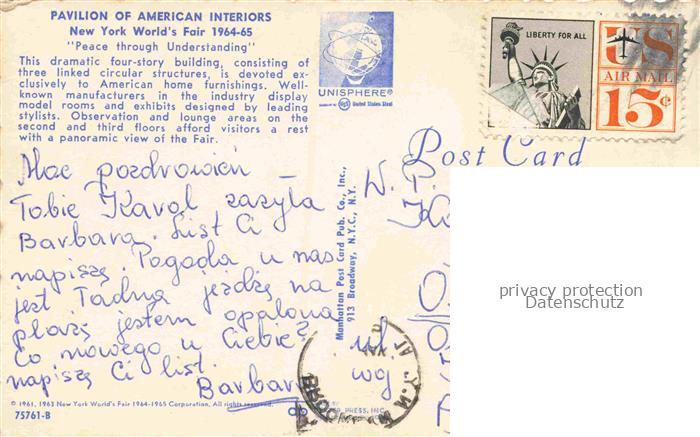 NEW YORK City USA Pavilion-of-American-Interiors New-Yorks-Worlds-Fair Rundbau G – Bild 2
