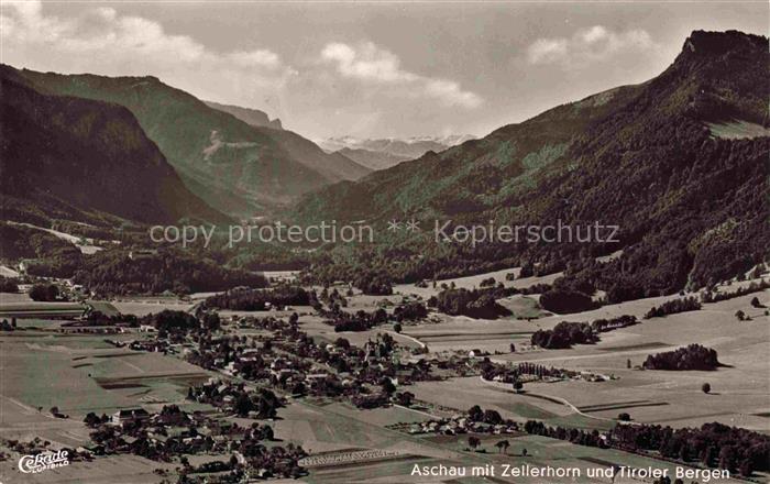 Aschau Chiemgau Bayern Zellerhorn Tiroler-Bergen Tal Bergpanorama Ortschaft Feld