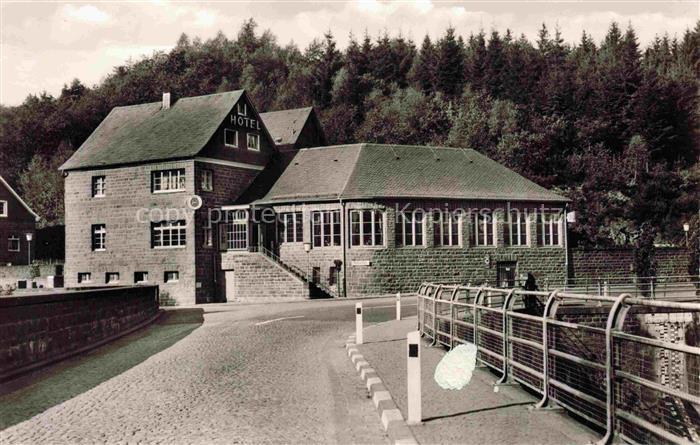 Derschlag Gummersbach NRW Aggertalsperre Hotel Raststaette Bruecke Wald Talsperr