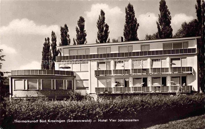 BAD KROZINGEN Hotel-Vier-Jahreszeiten Thermalkurort Pappeln Balkon Modernismus G