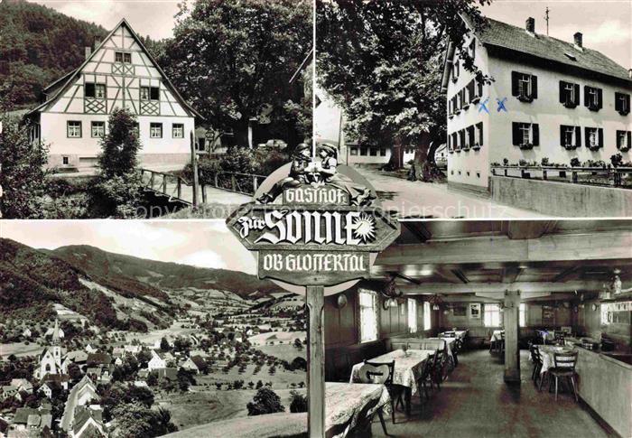 Oberglottertal Glottertal BW Gasthof-zur-Sonne Fachwerkhaus Talblick Kirche Spei