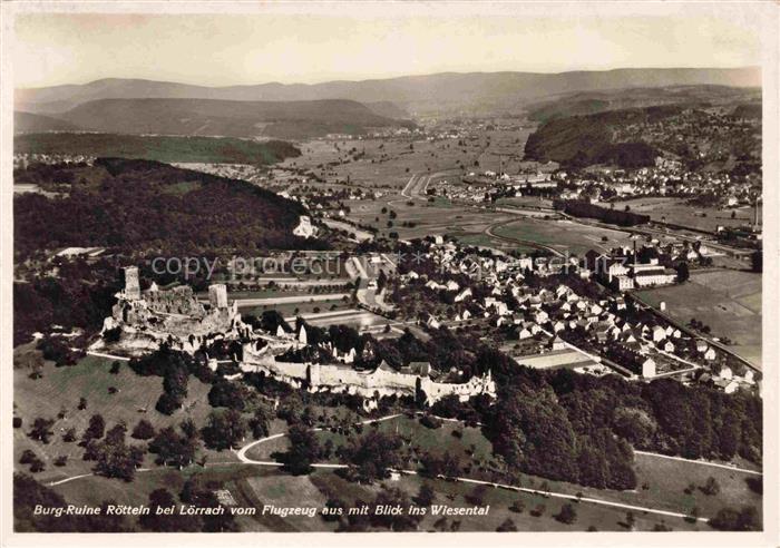 Schloss Roetteln Burgruine Wiesental Loerrach Burg Wald Rheinnebene Ortschaft Hu