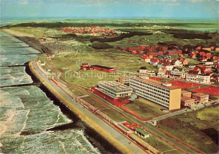 NORDERNEY Nordseebad Niedersachsen DJA-Heim Fliegeraufnahme Nordsee Strand Kuest