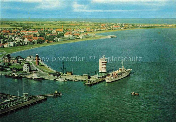 CUXHAVEN Nordseebad Hafen Faehre Leuchtturm Radarturm Strand Nordsee Kuestenstad