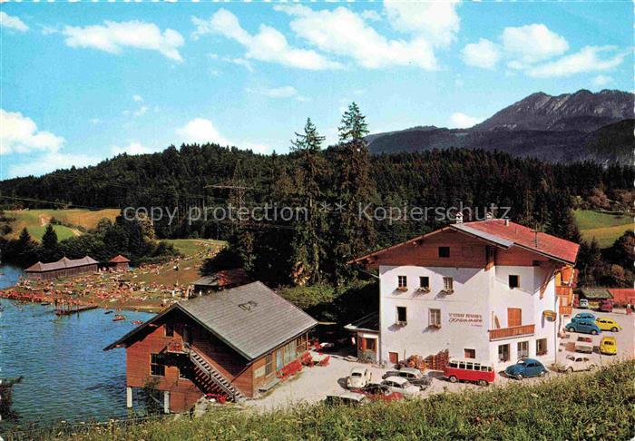 Krummsee Kramsach-Achenrain Tirol AT Krummsee Hotel-Krummsee Badestrand Rudern S
