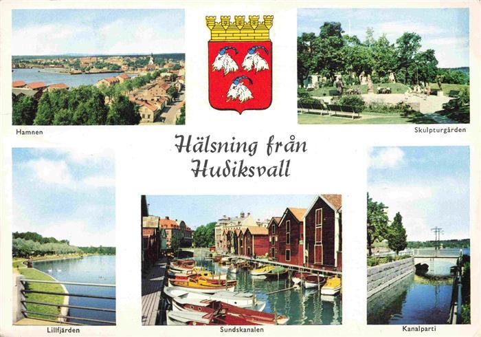 Hudiksvall Gavleborgs Lan Sweden Hamnen Skulpturgården Lillfjaerden Sundskanalen
