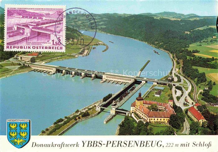 Persenbeug-Gottsdorf Niederoesterreich AT Donaukraftwerk Donau Schloss-Persenbeu