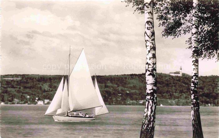 KLOSTER ANDECHS Bayern Segelschulschiff Albatros Ammersee Klosterberg Kloster Bi