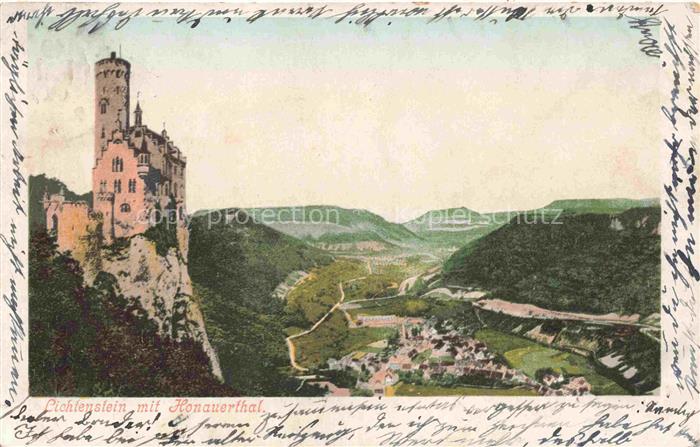 Lichtenstein  Schloss Wuerttemberg Schloss-Lichtenstein Honauerthal Burg Felsen