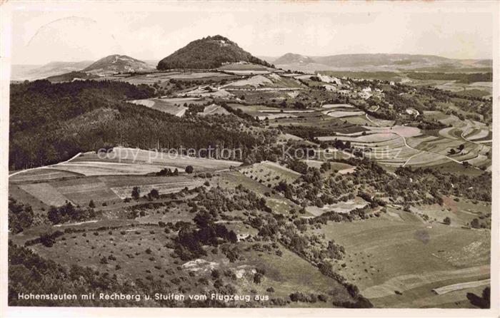Hohenstaufen 684m Goeppingen BW Fliegeraufnahme Hohenstauten Rechberg Stuifen Fe