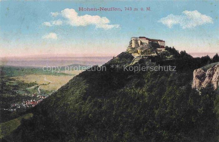 Hohen-Neuffen (Burg) Neuffen Esslingen BW Hohen-Neuffen Burg Felsen Wald Tal Dor