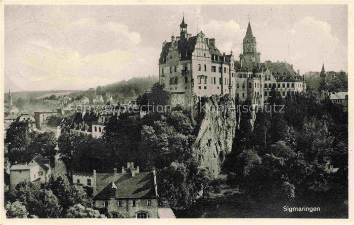 Bietingen Sauldorf SIGMARINGEN BW Schloss Felsen Altstadt Baeume Stadtansicht Ho