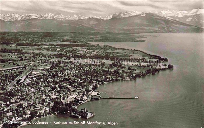 Langenargen Bodensee Kurhaus Schloss-Montfort Bodensee Alpen Hafen Luftbild Orts