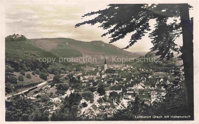 URACH Bad Reutlingen BW Hohenurach Luftkurort Stadtansicht Kirche Tal Berge Wald