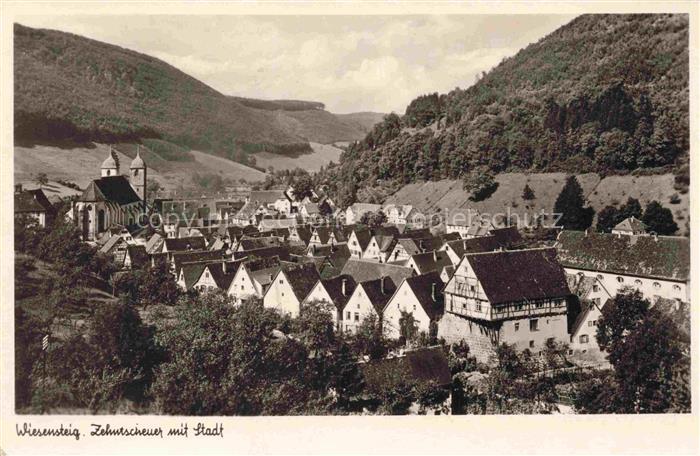 Wiesensteig Goeppingen BW Zehntscheuer Stadtansicht Kirche Fachwerk Berge Wald T