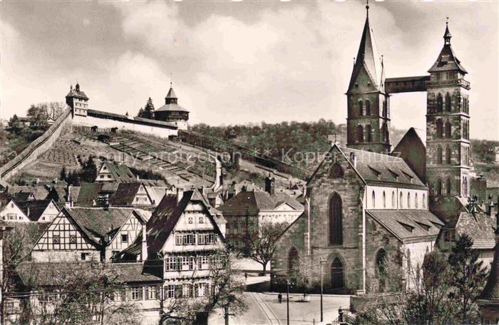 EssLINGEN  Neckar BW Stadtkirche Burg Fachwerkhaeuser Altstadt Weinberg Turm