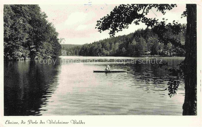 Ebnisee Welzheim BW Ebnisee See Ruderboot Wald Welzheimer-Wald Nadelwald Spiegel