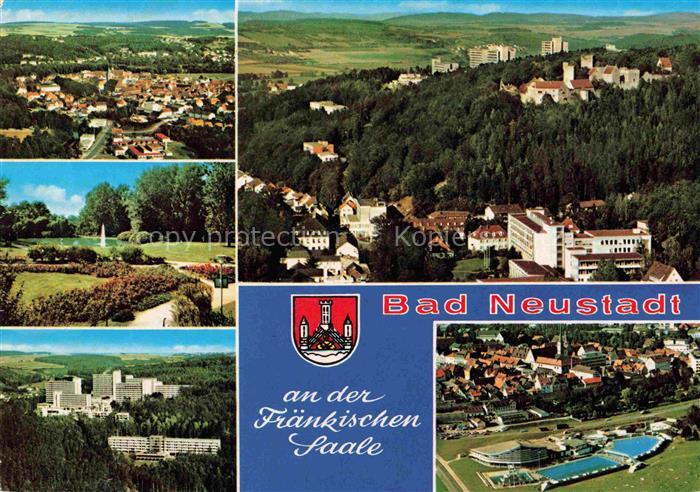 Bad Neustadt Saale Bayern Fraenkische-Saale Luftaufnahme Kurpark Klinik-Hochhaus