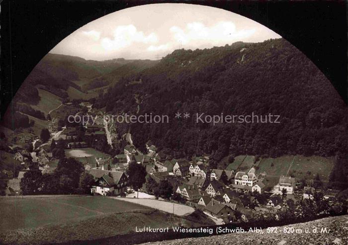 Wiesensteig Goeppingen BW Luftkurort Schwaebische-Alb Dorf Wohnhaeuser Wald Feld