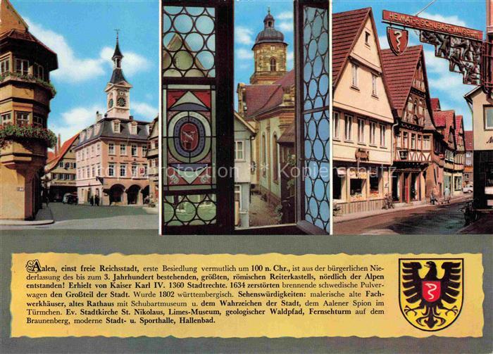 Mantelhof AALEN BW Rathaus Stadtkirche Napoleonfenster Hirschgasse Heimat-u-Schu