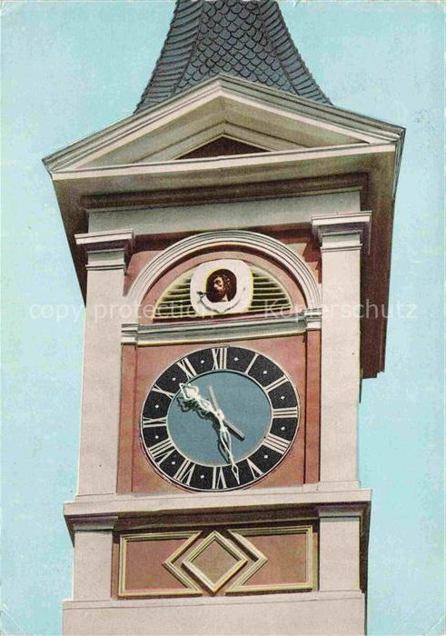 Mantelhof AALEN BW Rathausturm Uhr Zifferblatt Turmhelm Spion Barocke Figurine R