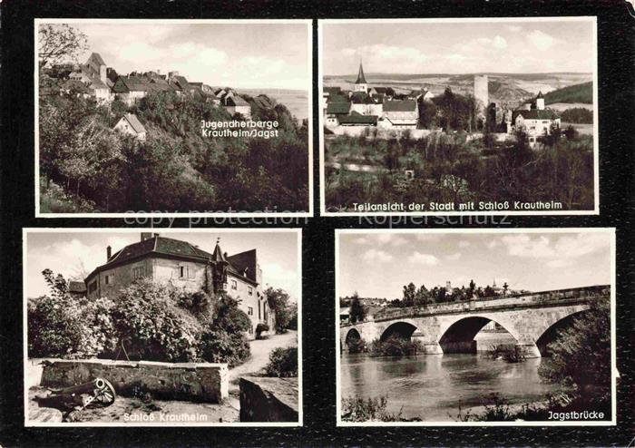 Krautheim Jagst Hohenlohekreis BW Jugendherberge Schloss Jagstbruecke Jagst Stad