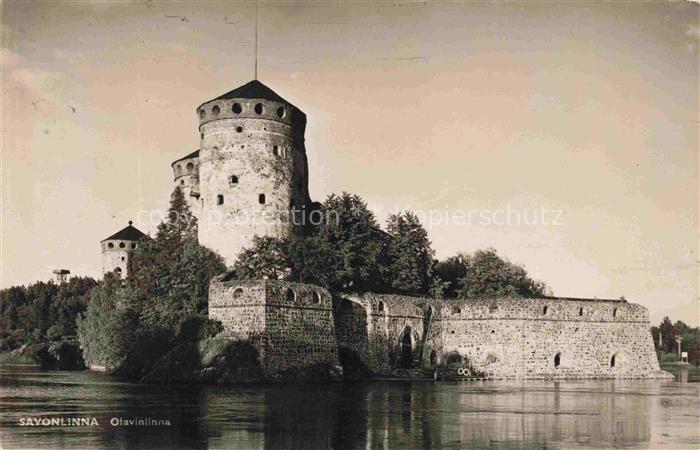 Savonlinna Soumi Olavinlinna Schloss Insel See Wasser Mittelalter Turm Befestigu