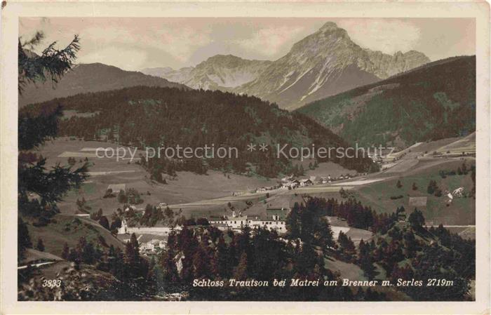 Matrei Brenner Innsbruck Tirol AT Schloss-Trautson Serles Tal Berge Wald Wiesen