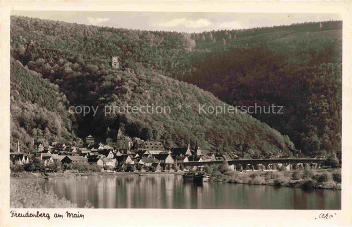 Freudenberg Main Baden BW Main Fluss Turm Ortschaft Wald Gasthaus-zur-Rose